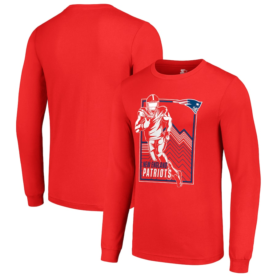 Men New England Patriots red style #2 2024 NFL Long sleeve T Shirts->nfl t-shirts->Sports Accessory